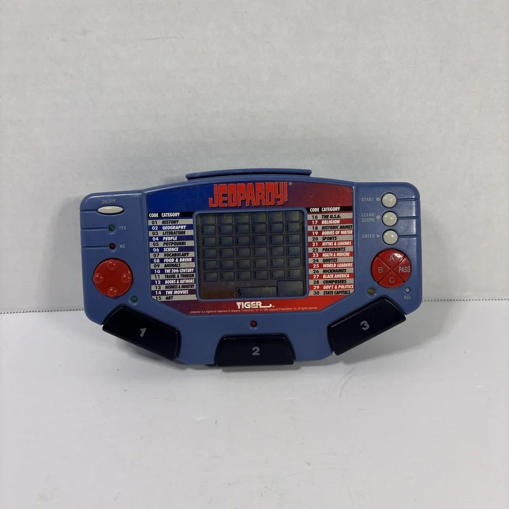 Vintage 1995 Tiger Electronics Jeopardy Handheld Game Console with Cartridge